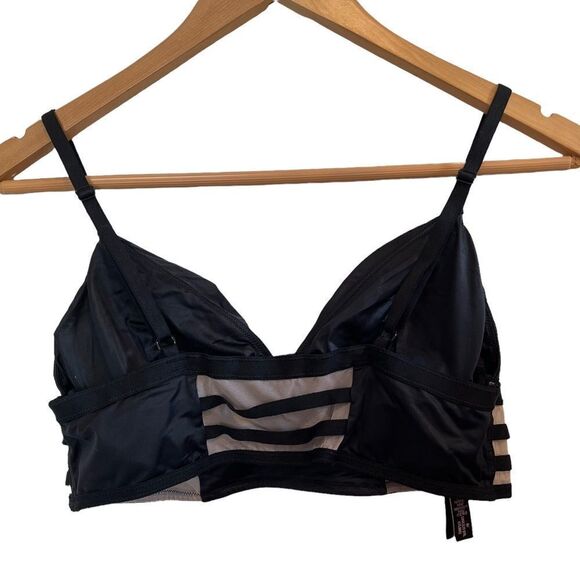 Victoria’s Secret Longline Satin Mesh Black Bralette size M - Picture 2 of 5